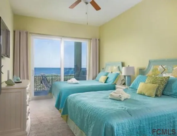 a view of city and ocean view