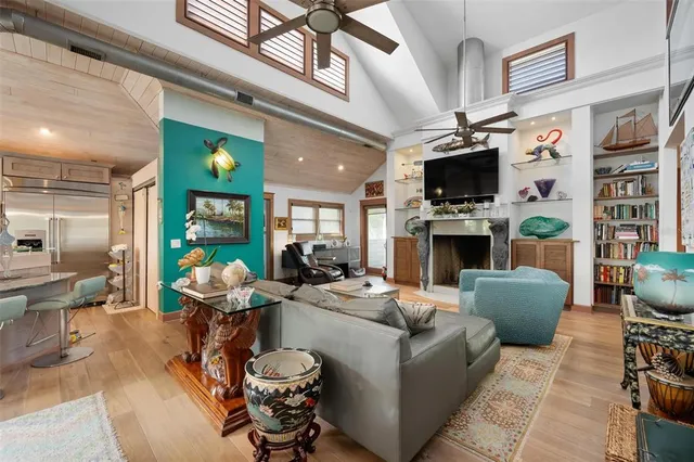 a living room with furniture