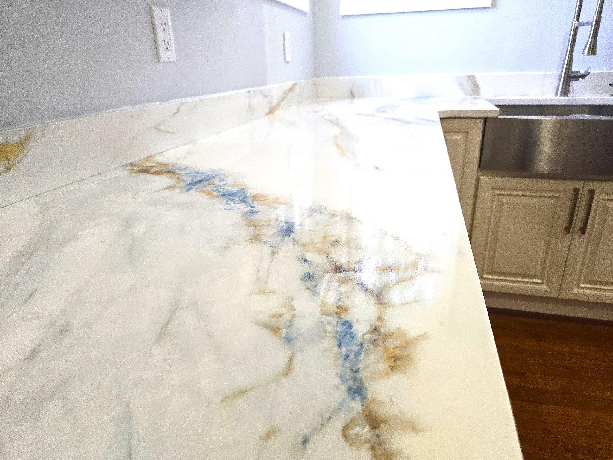 126 Blackwell Road Pennington, NJ 08534 - Photo 8 of 14 Elegant quartz countertop with unique veining.