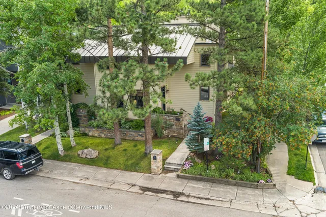 a view of a park that has a tree on the side of it