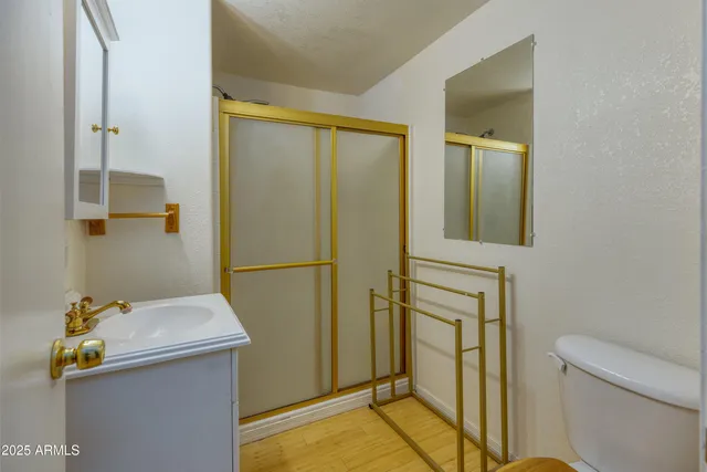 a bathroom with a sink and mirror