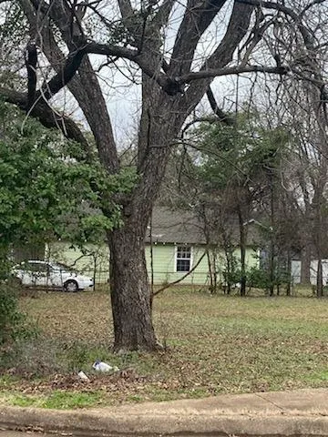 a view of outdoor space with deck and tree