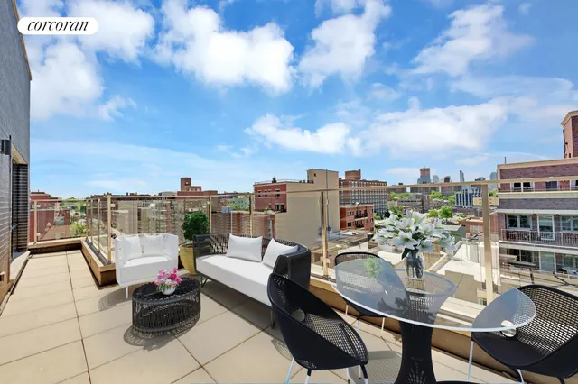 a terrace view with sitting space