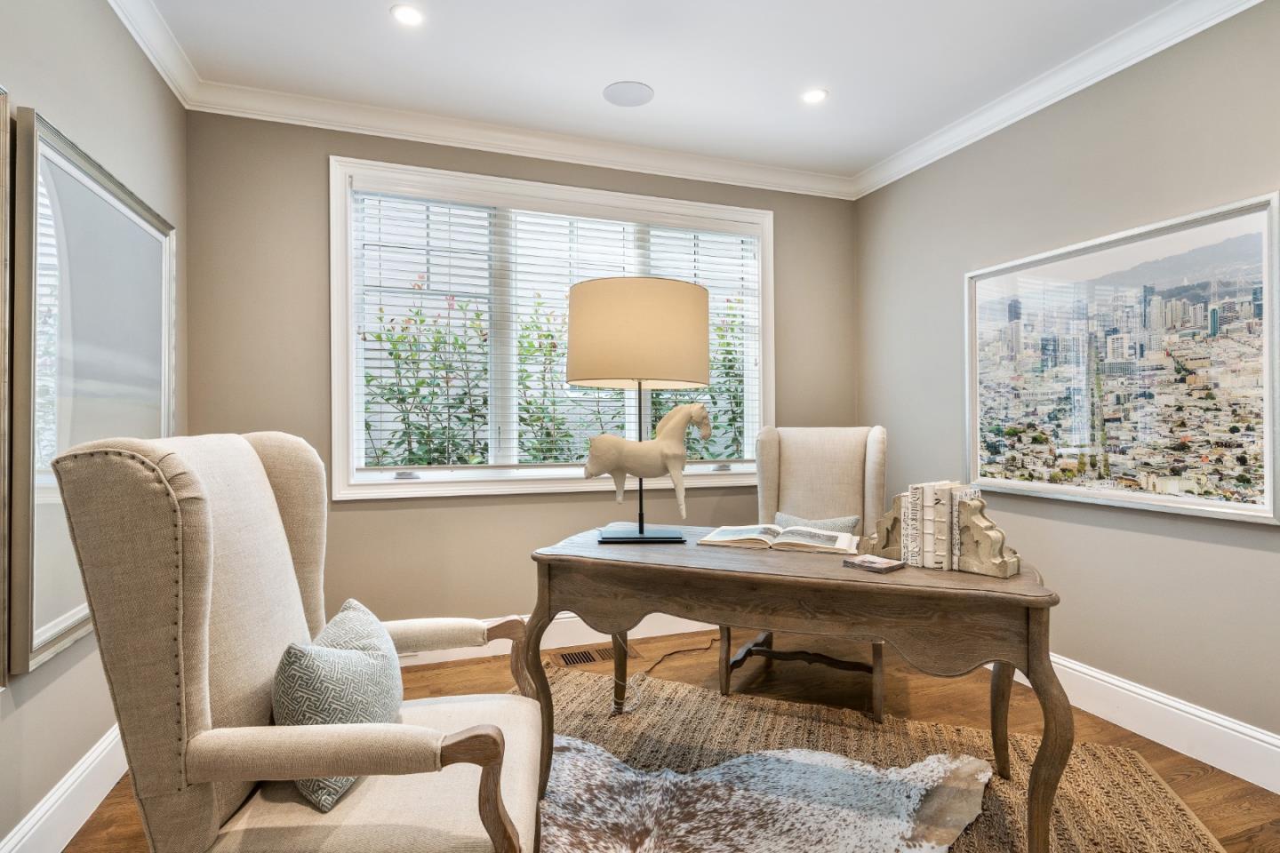 115 Occidental Avenue Burlingame, CA 94010 - Photo 10 of 50 a workspace with furniture and a window