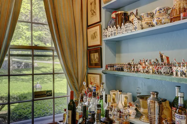 a view of a two chairs in a room