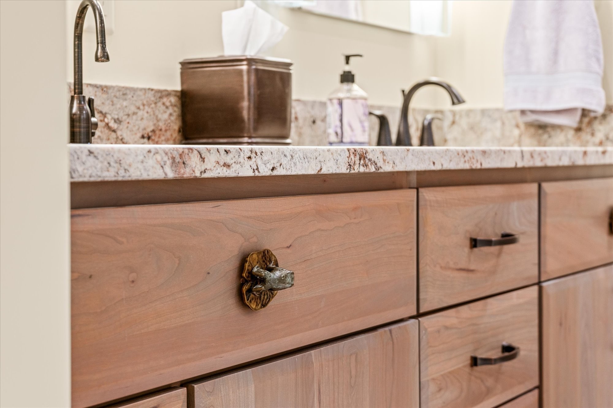 61 Bluff View Terrace Crossville, TN 38558 - Photo 62 of 81 a bathroom with a granite countertop sink and a mirror