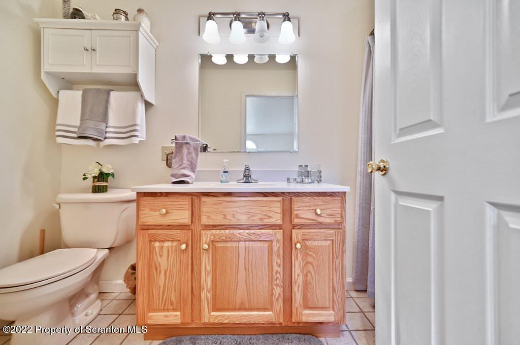 47 Wildernest Road Moscow, PA 18444 - Photo 28 of 40 a bathroom with a sink a toilet and mirror