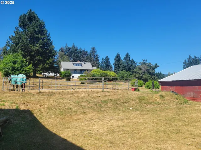 a view of an outdoor space and swimming pool