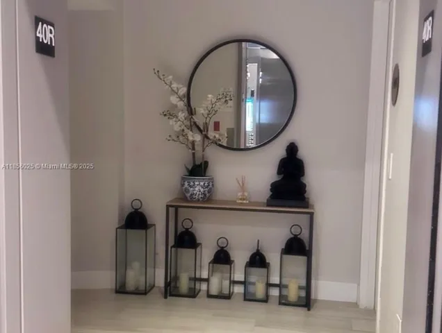 a front view of a house with mirror