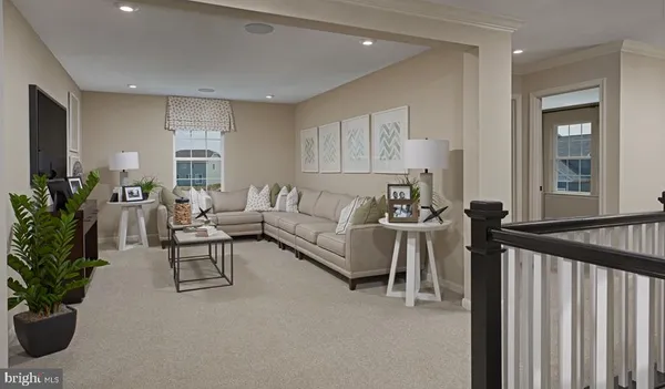 a living room with furniture potted plant and a window