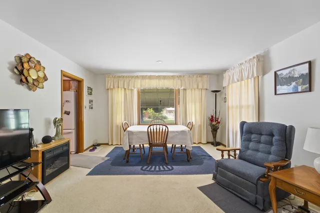 a living room with furniture