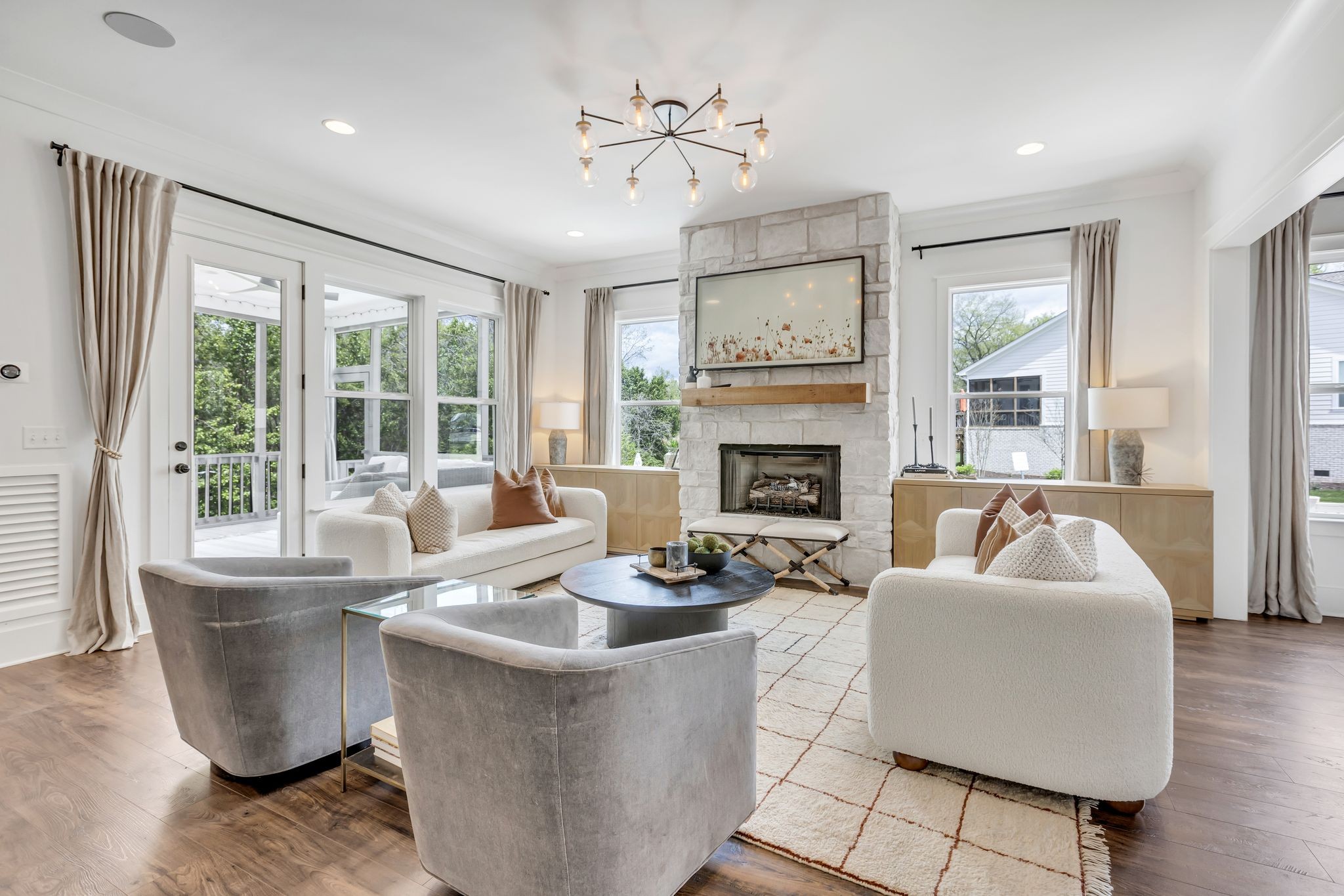 400 Dewar Drive Franklin, TN 37064 - Photo 11 of 64 a living room with furniture and a fireplace