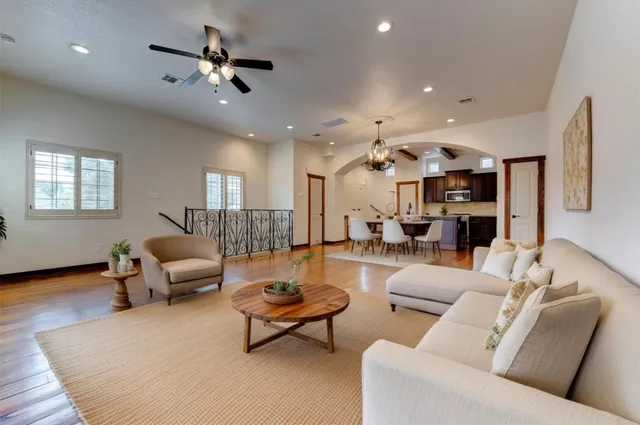 a living room with furniture