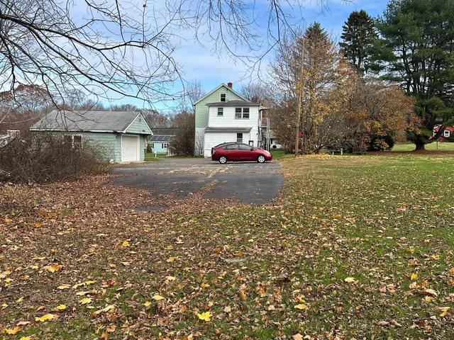 a house view with a park