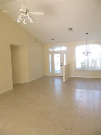 a view of livingroom with kitchen