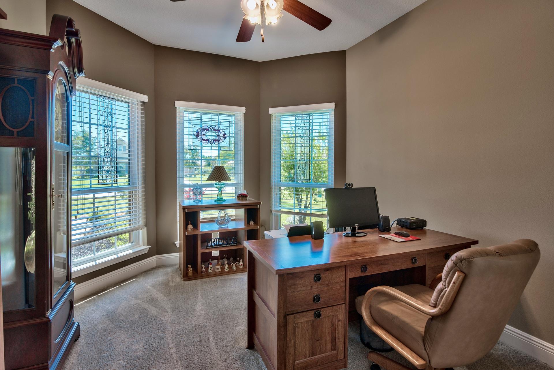 465 Pin Oak Loop Santa Rosa Beach, FL 32459 - Photo 17 of 38 a view of a workspace with furniture and a window