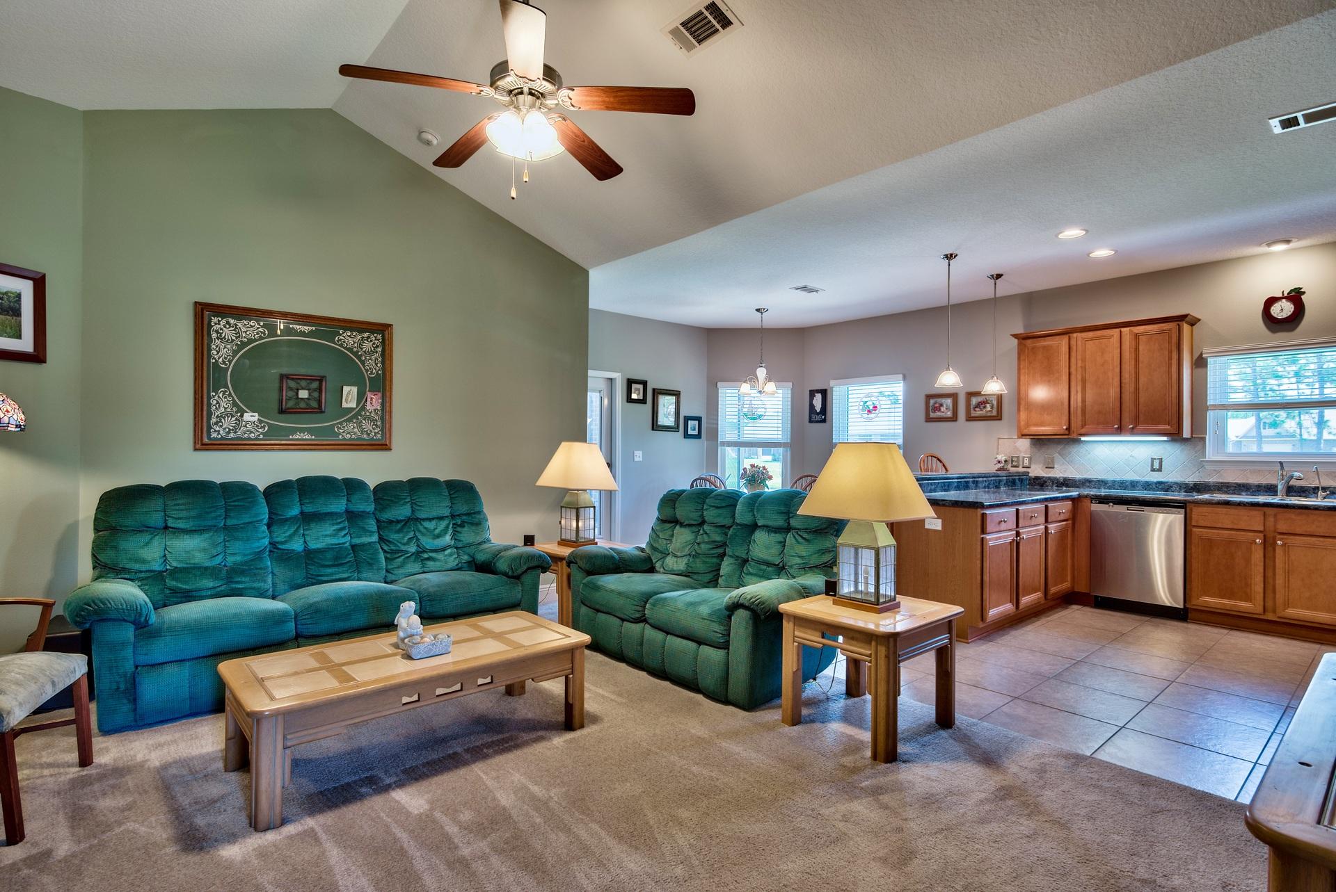 465 Pin Oak Loop Santa Rosa Beach, FL 32459 - Photo 4 of 38 a living room with furniture and kitchen view