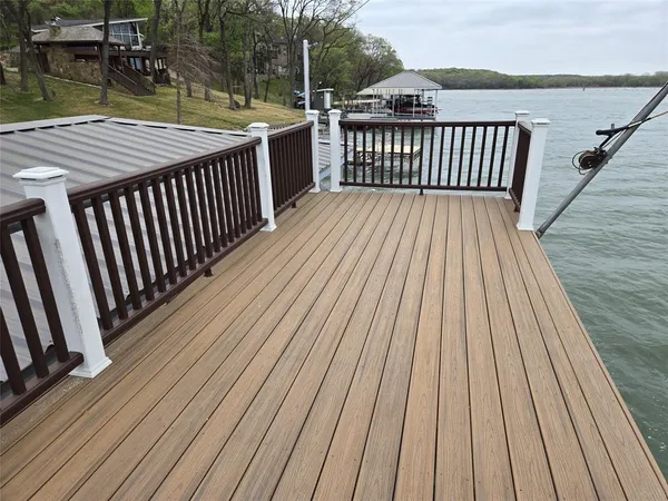 a view of a wooden deck