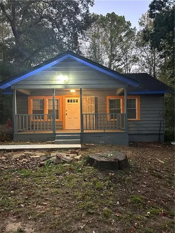 a front view of a house