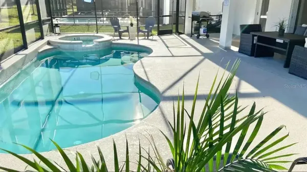 a living room with furniture