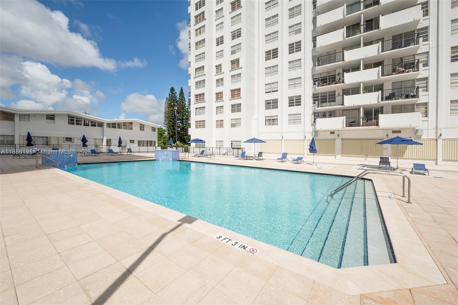 2750 Northeast 183rd Street, Unit 2204 Aventura, FL 33160 - Photo 27 of 31 a view of a swimming pool with a lounge chairs