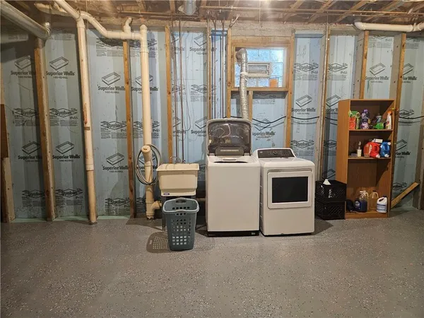 a room with lots of storage and utility