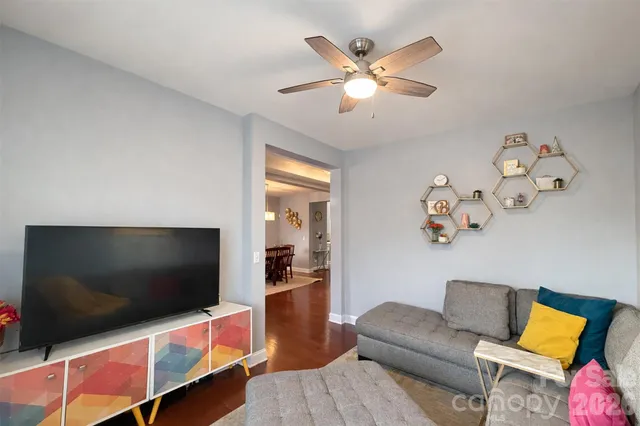 a living room with furniture and a couch