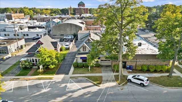 an aerial view of a city with lots of residential buildings