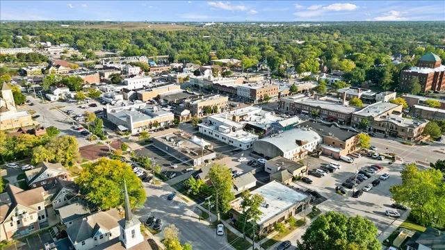 an aerial view of multiple house