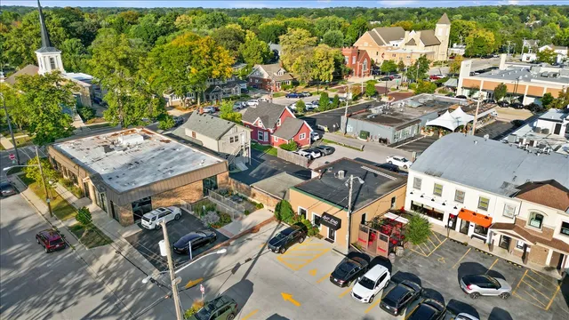 an aerial view of multiple houses