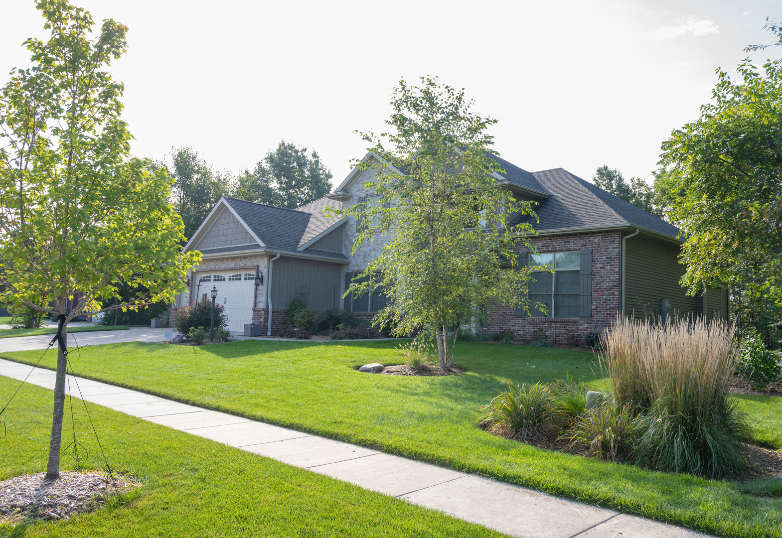 1303 East White Oak Road Mahomet, IL 61853 - Photo 47 of 64 a front view of a house with a yard and trees