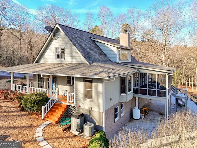 a view of lake with mountain