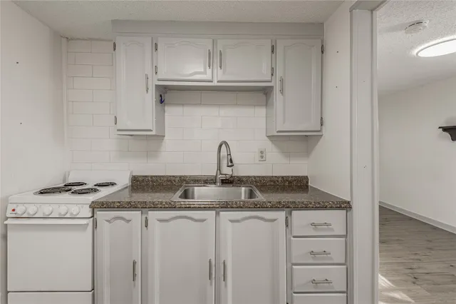 an empty room with a door