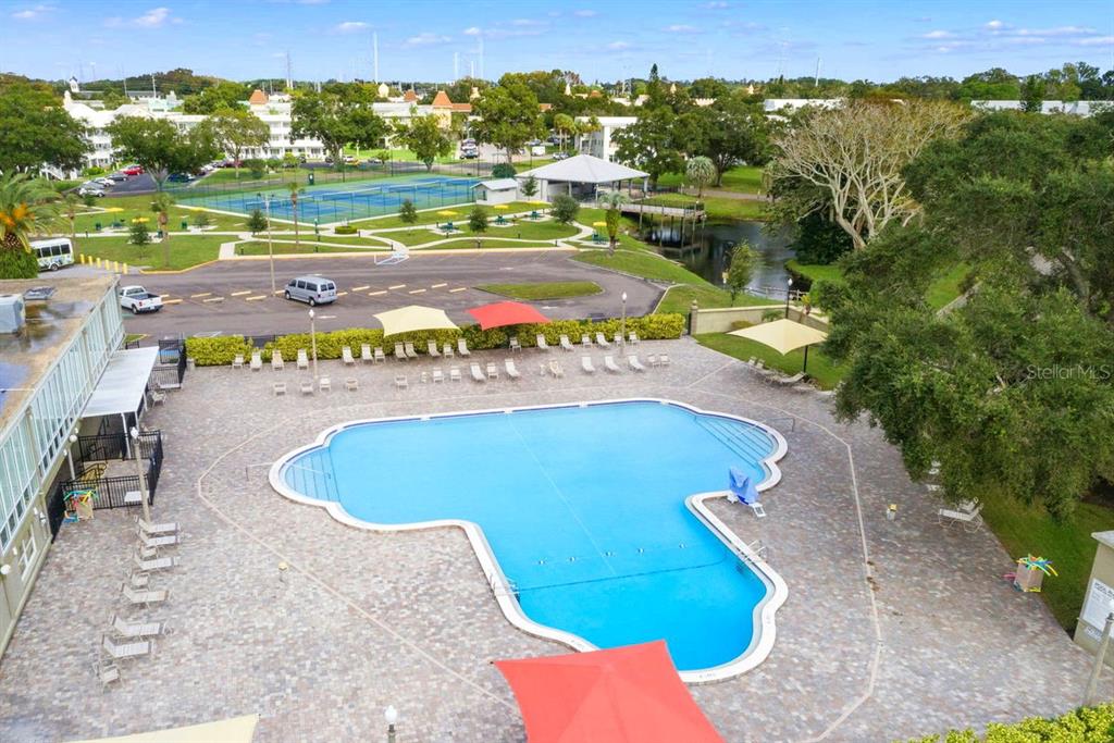 2391 Sumatran Way, Unit 69 Clearwater, FL 33763 - Photo 35 of 50 an aerial view of a house with a yard basket ball court and outdoor seating