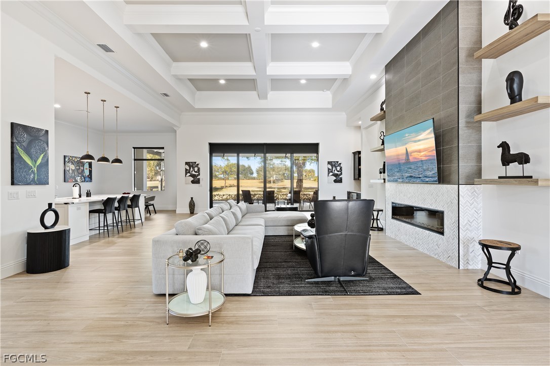 3337 Chestnut Grove Drive Alva, FL 33920 - Photo 16 of 50 a living room with fireplace furniture and a wooden floor