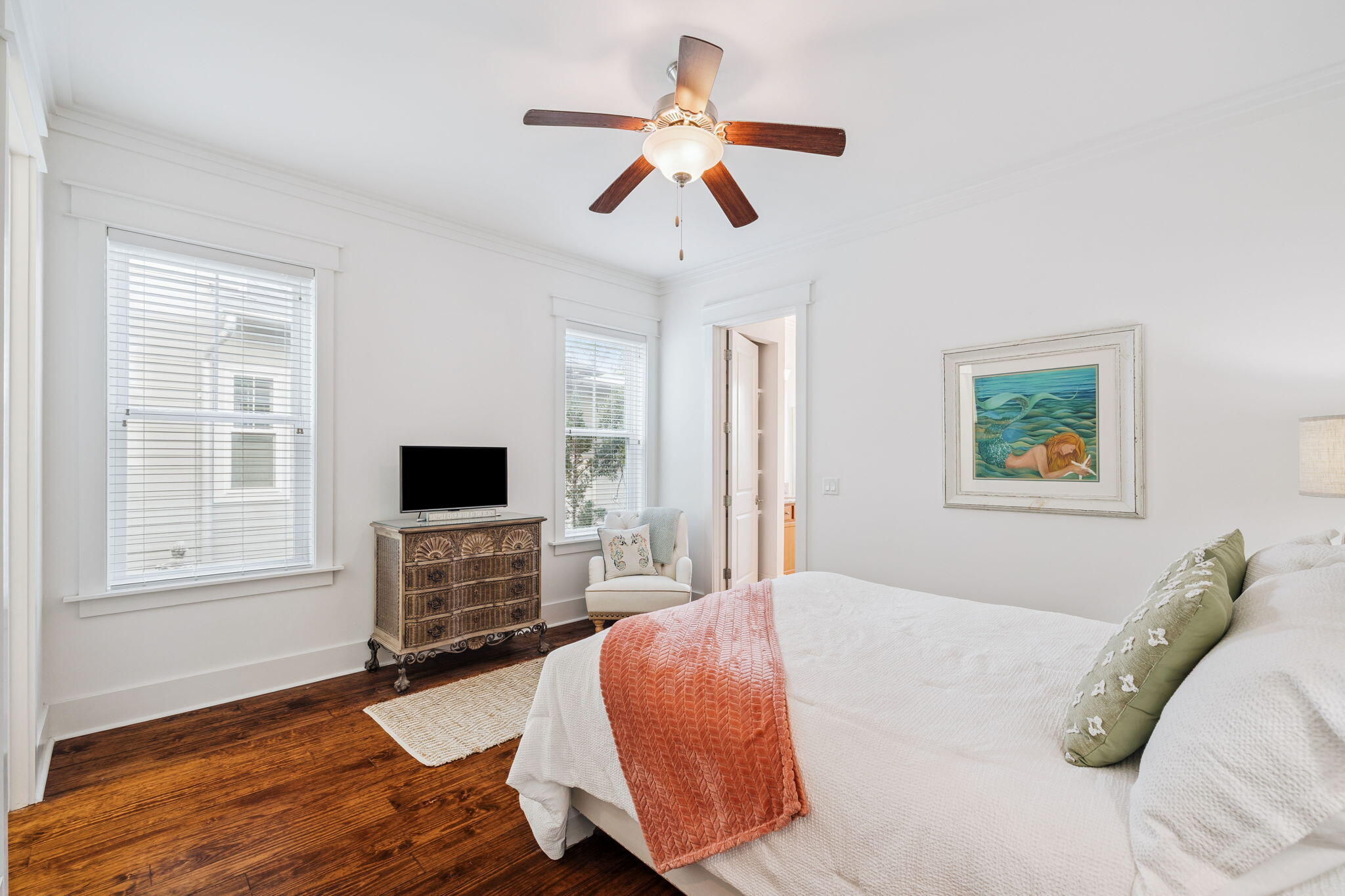 844 Sandgrass Boulevard Santa Rosa Beach, FL 32459 - Photo 24 of 74 a bedroom with a bed and a flat screen tv