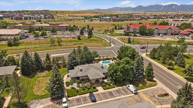 an aerial view of residential building and lake view