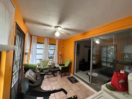 a living room with furniture