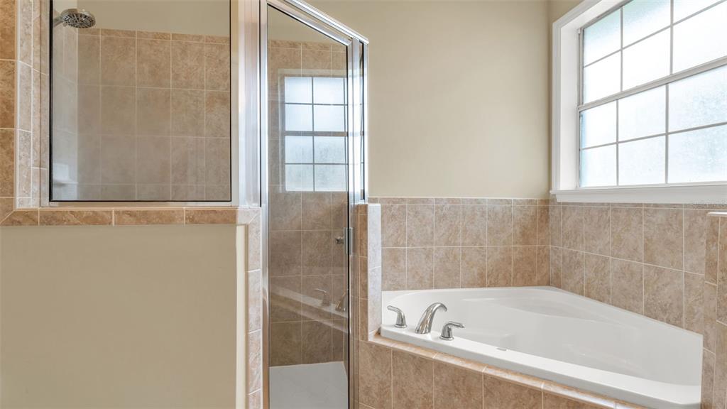 730 Country Walk Cove Eagle Lake, FL 33839 - Photo 19 of 38 a bathroom with a bathtub and window