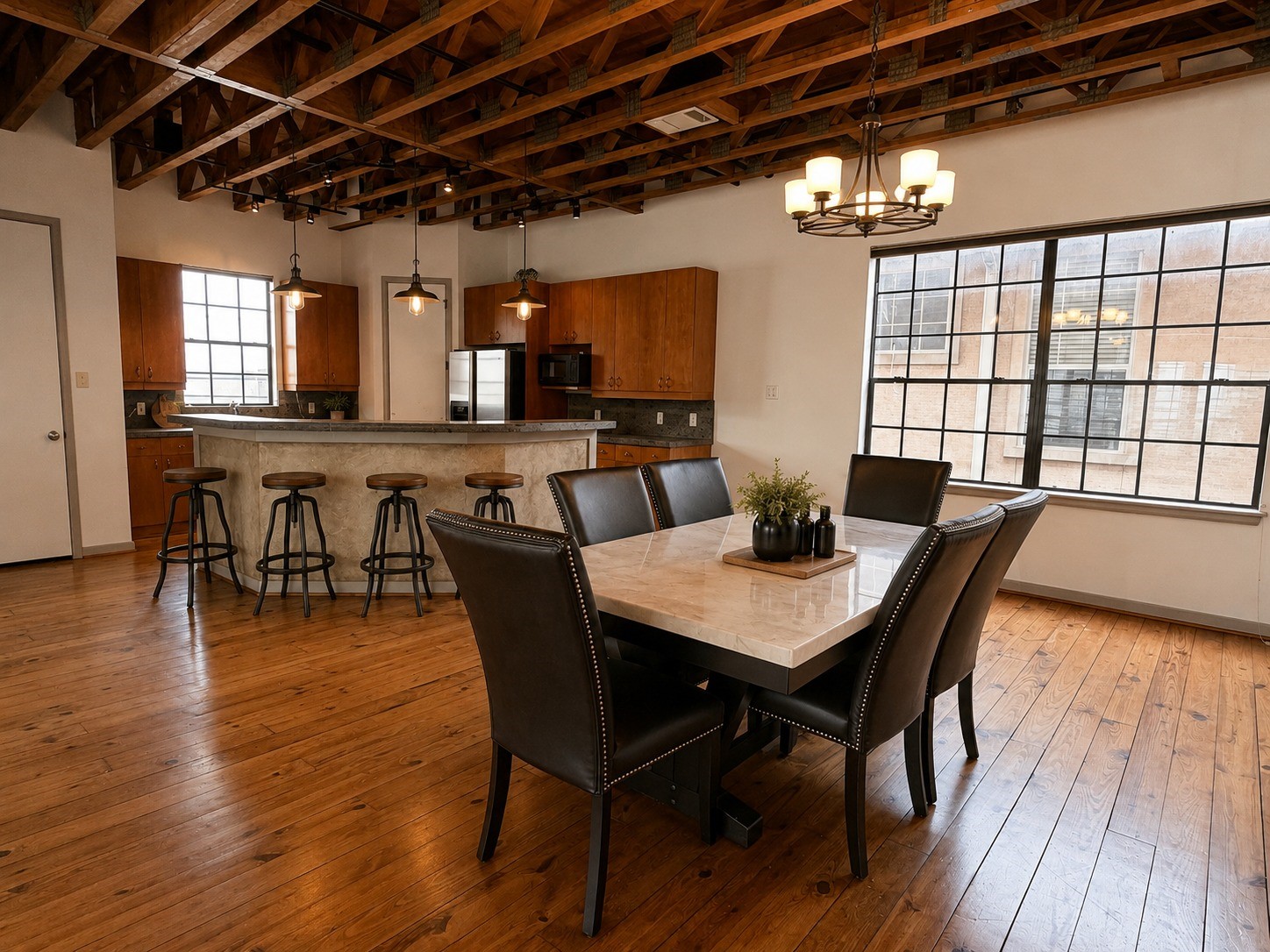 1213 Dunlavy Street Houston, TX 77019 - Photo 11 of 27 a view of a dining room with furniture window and wooden floor