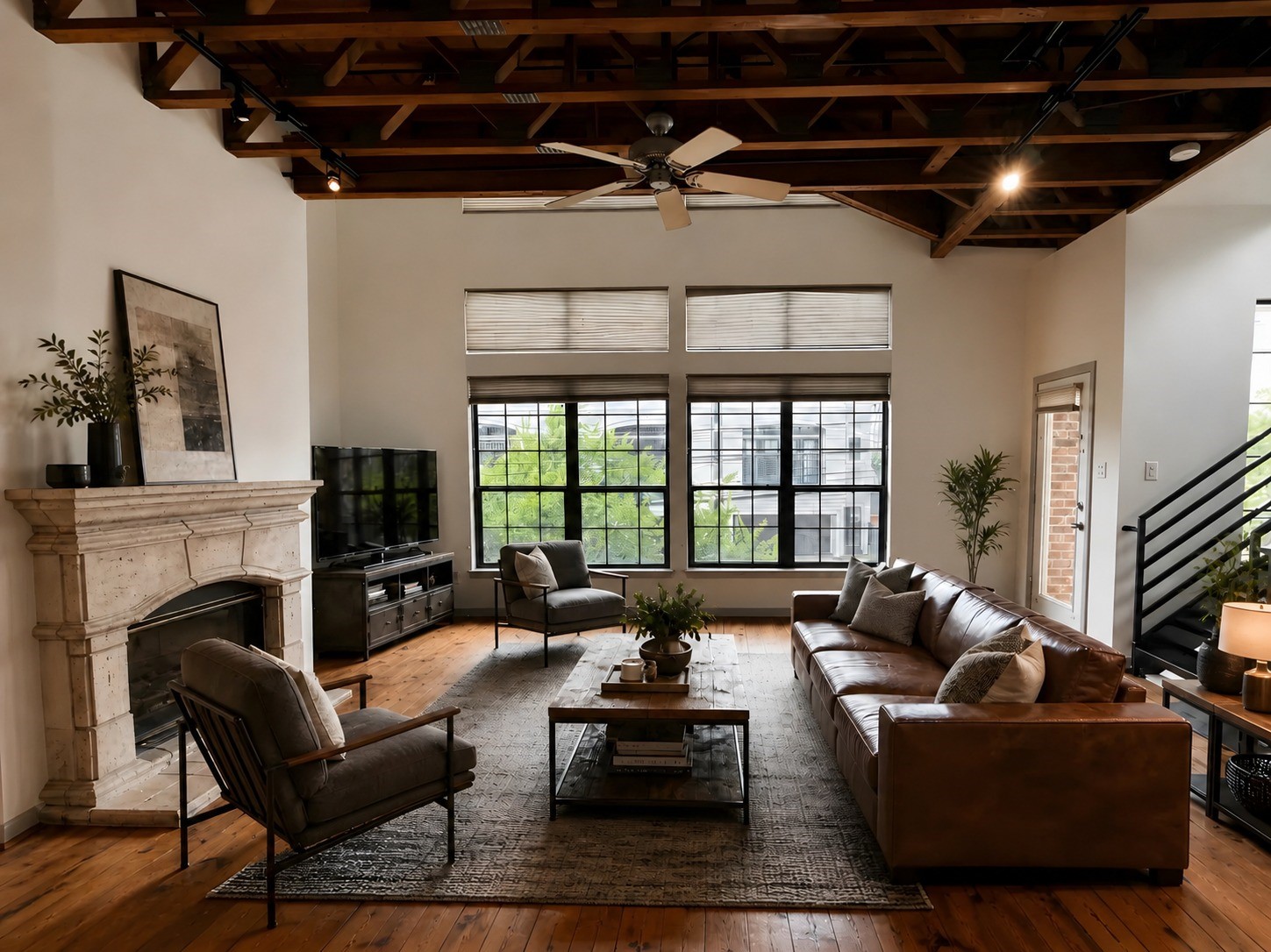 1213 Dunlavy Street Houston, TX 77019 - Photo 15 of 27 a living room with furniture a fireplace and a flat screen tv