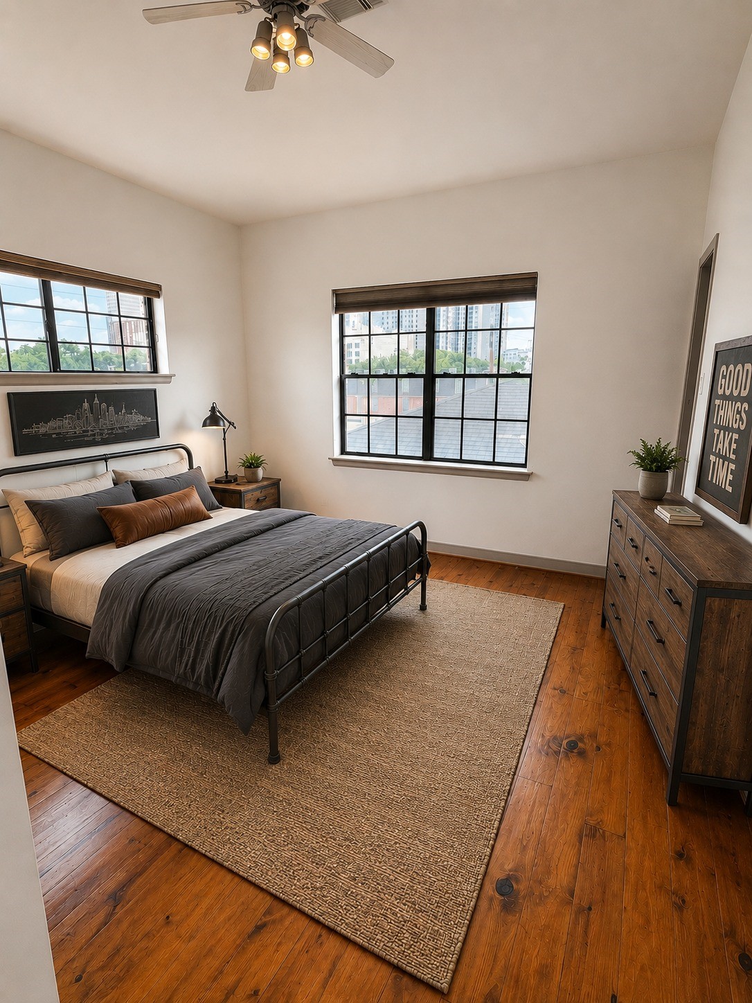 1213 Dunlavy Street Houston, TX 77019 - Photo 24 of 27 a bedroom with a bed and a flat tv screen on the dresser