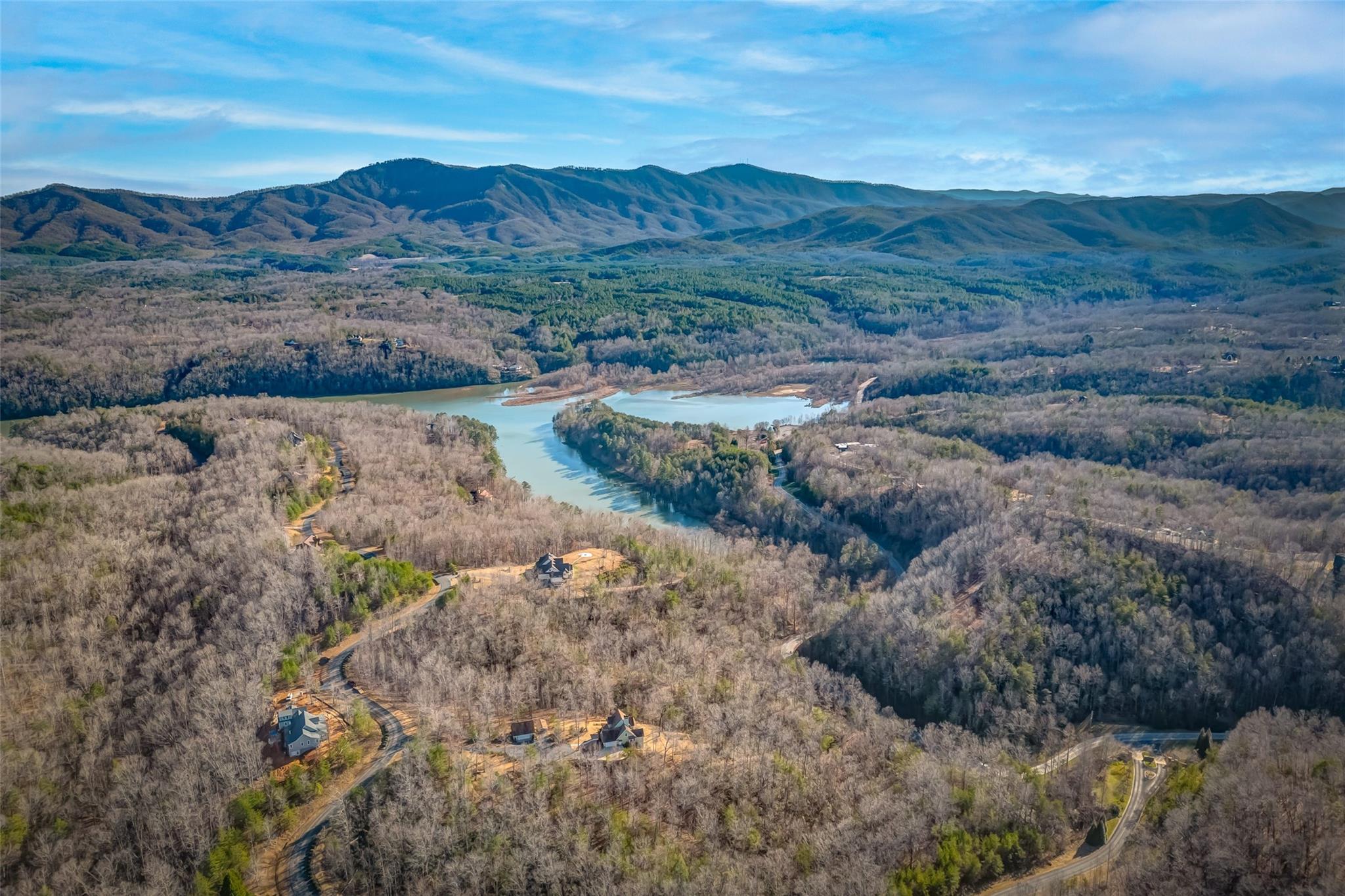61 North Boundary Rd Mill Spring Mill Spring, NC 28756 - Photo 45 of 46 a view of a lake with mountains in the background