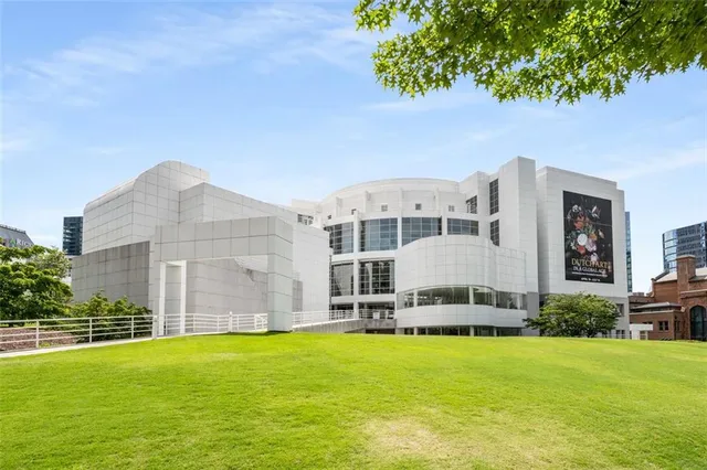 a building with trees in front of it