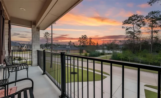 a view of a city from a balcony