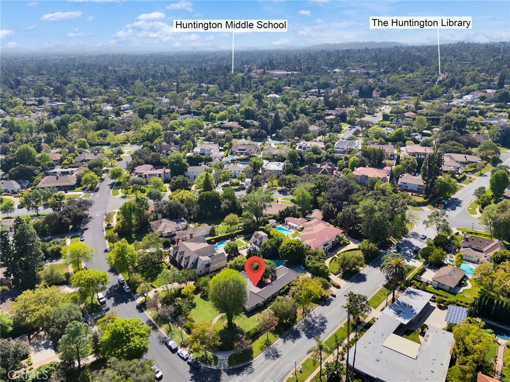 705 Chaucer Road San Marino, CA 91108 - Photo 35 of 35 an aerial view of residential houses with outdoor space and trees