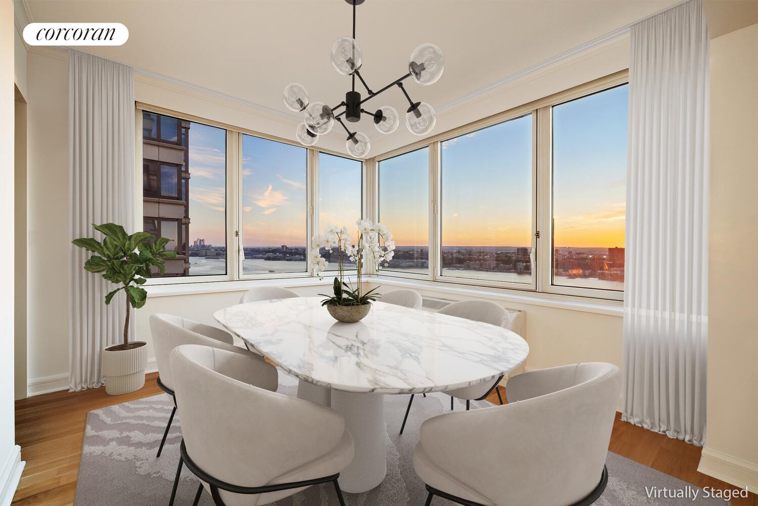 80 Riverside Boulevard, Unit 36B Manhattan, NY 10069 - Photo 6 of 25 a dining room with furniture and window