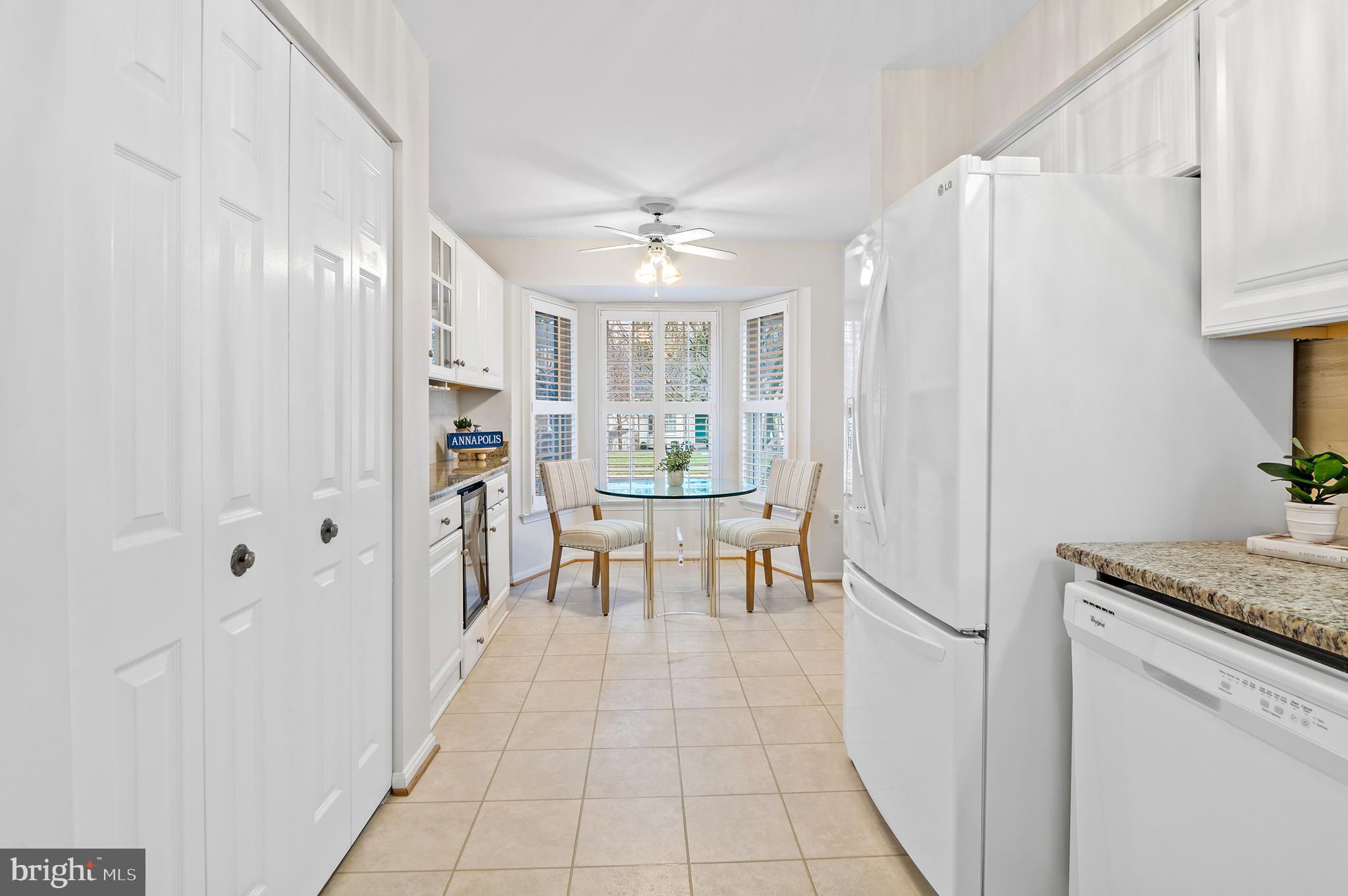Natural light fills the kitchen