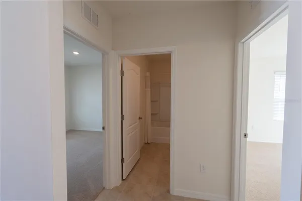a view of hallway with a hallway