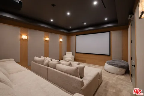 a projector room with couch